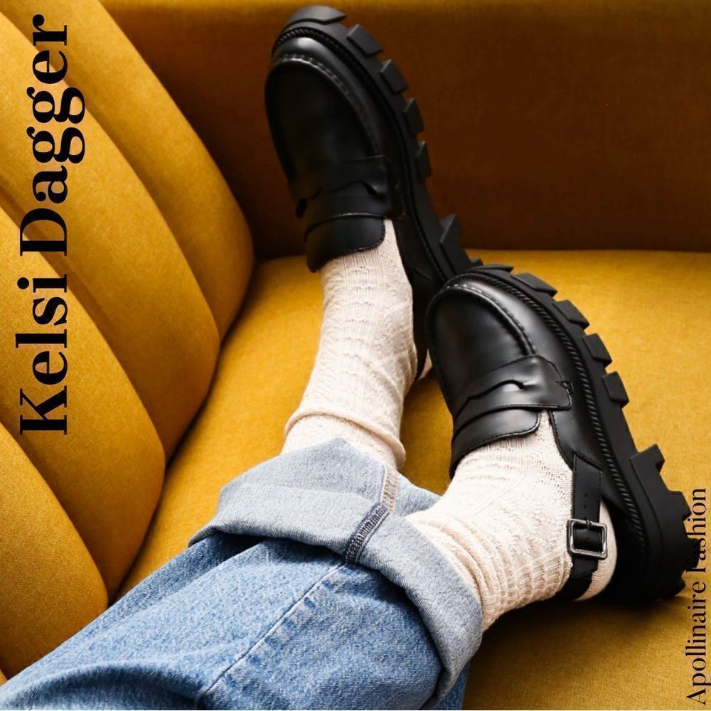KELSI DAGGER BOWERY LUG SOLE LOAFER IN BLACK SIZE 9 NWT